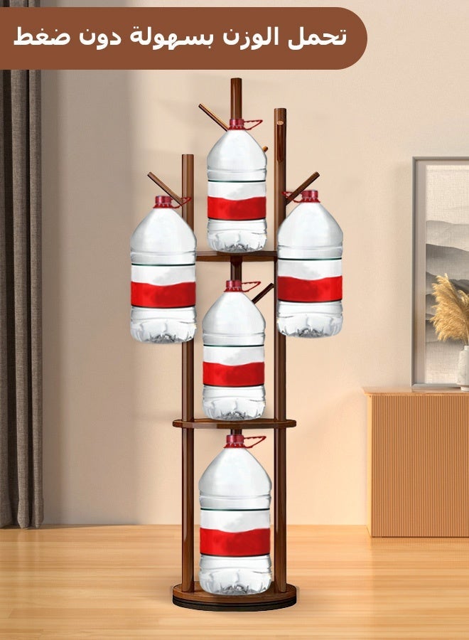 حامل معاطف خشبي قائم بذاته، شجرة معاطف بـ 9 خطافات للمعاطف والقبعات والأوشحة والحقائب، حامل معطف خشب الجوز للمدخل والردهة والصالة والمكتب والغرفة، سهل التركيب - Image 5